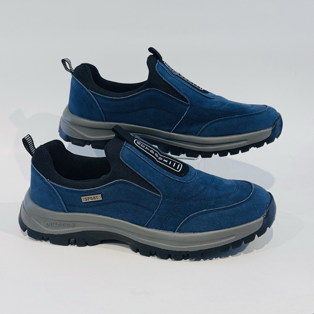 Mens Outdoor‎ Trail Shoes Slip On Blue Size EU 46 US 12 Walking Hiking Grip